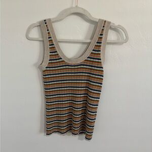 Madewell Ribbed Multicolor Stripe Tank Top XXS